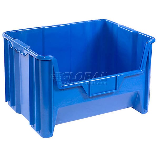 Storage Bin, Plastic, Blue, 19-7/8 in W